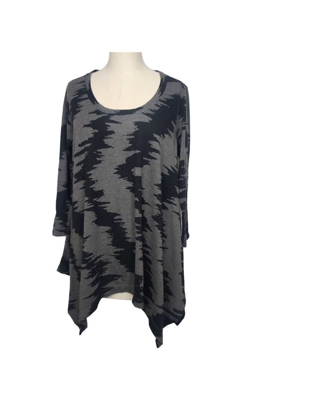 Philosophy Gray Black Scoop Neck Sweater L